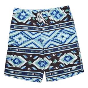 Rare Nike 6.0 Board Shorts Aztec AOP‎ Mens Sz 36 XL Beach Pockets Drawstring